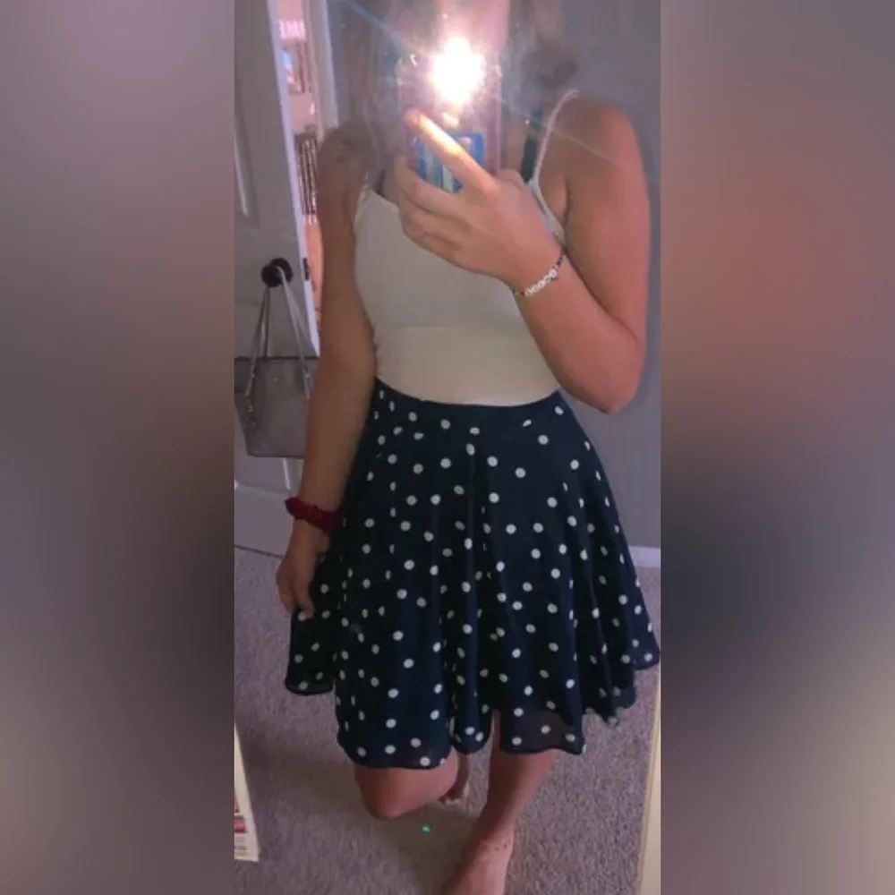 NWOT Maison Jules Polka Dot Flouncy Skirt - Size Large